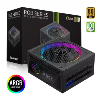 Gamemax maitinimo blokas, 80 PLUS, Gold | RGB 750G | 750 W