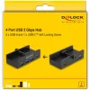 DeLOCK 64284 USB šakotuvas Type-A 5000 Mbit/s juodas