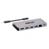 USB-C Dock - 4K HDMI, USB 3.2 Gen 1, USB-A Hub, GbE, atminties kortelė, 100W PD įkrovimas, nuimamas laidas U442-DOCK5D-GY