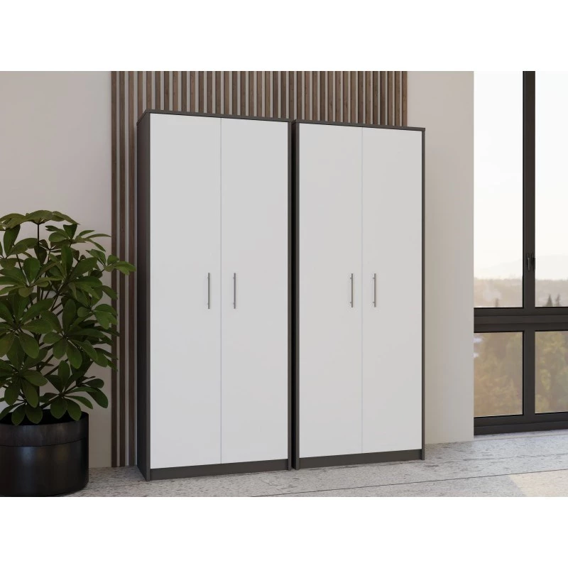 OLIV 2D CLOSED SHELVING UNIT, ANTHRACITE/Balta SET
