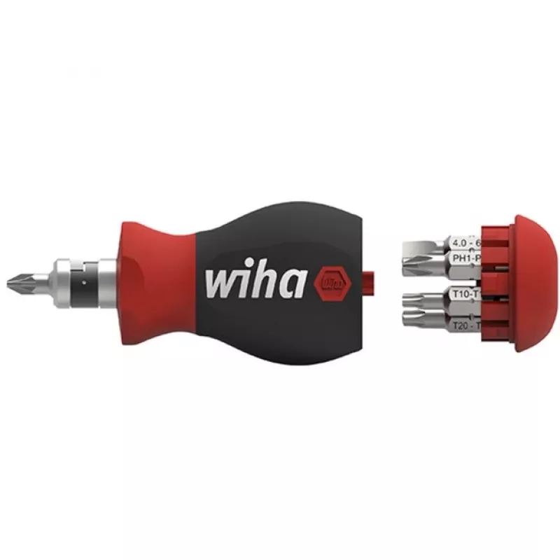 Wiha Stubby bitų atsuktuvas 8 dalių vidinis šešiakampis, išorinis šešiakampis, Phillips, Phillips Pozidriv, plokščias, TORX (43613)