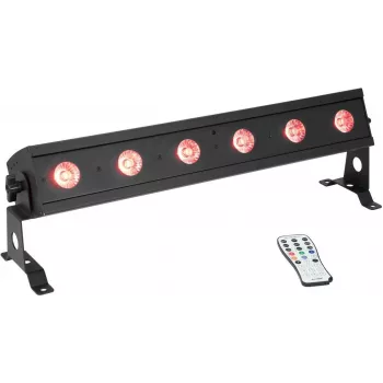 EUROLITE AKKU Bar-6 Entry QCL RGBW LED juosta, 6x4W šviesos diodai, maitinama baterijomis nešiojamas apšvietimas