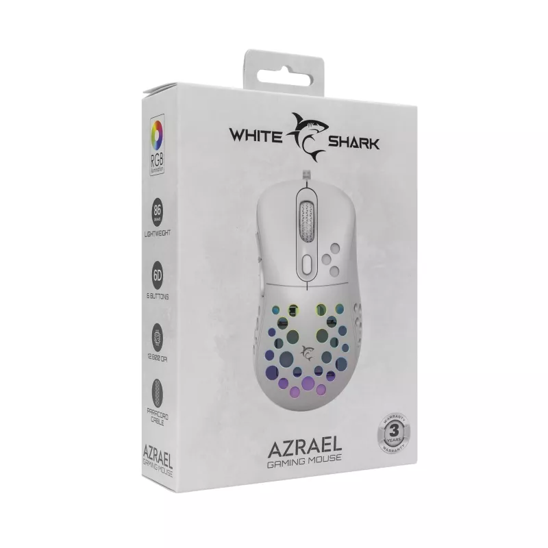 Pelė White Shark GM-5013 Azrael White USB