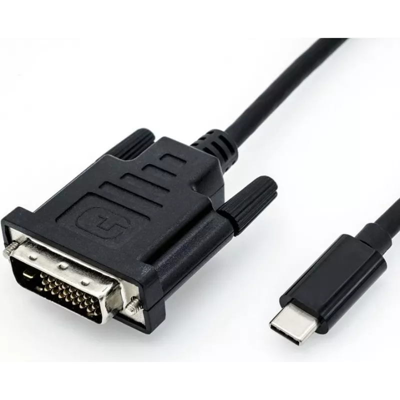 Vaizdo kabelio adapteris ROLINE 11.04.5830 USB Type-C į DVI 1 m, juodas