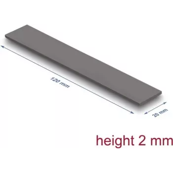 DeLOCK 18477 terminė tarpinė, 3 W/m·K, pilka, 20x120x2 mm