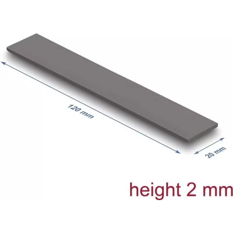 DeLOCK 18477 terminė tarpinė, 3 W/m·K, pilka, 20x120x2 mm