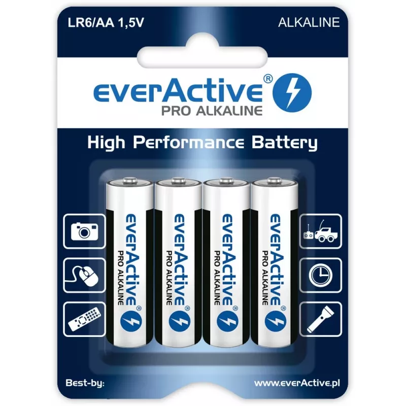 everActive vienkartinė šarminė baterija AA 1.5 V LR64BLPA pakuotėje 4 vnt.