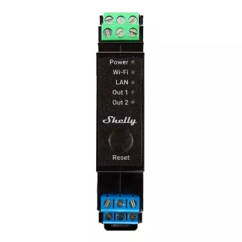 Pro 2PM, 25A, Wi-Fi, LAN and Bluetooth 2-Channel Smart Relay with Galia Metering, Home Automation