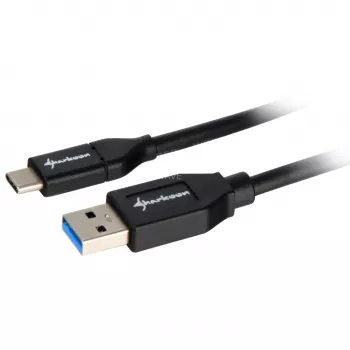 Sharkoon USB 3.2 Gen 2 kabelis USB-A kištukas > USB-C juodas 1 metras - Kabelis - Skaitmeninis/Duomenų