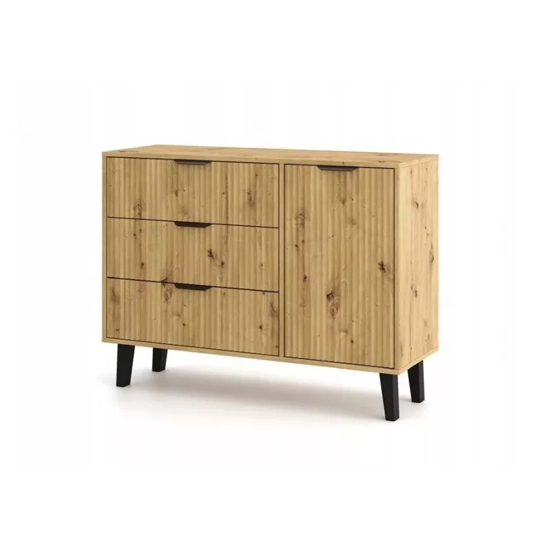SCANDI 1D3S plonas ąžuolas ARTISAN komoda