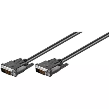 Wentronic Goobay DVI-D FullHD kabelis Dual Link, juodas, 1,8 m - DVI-D kištukas Dual-Link (24+1 kontaktai) > DVI-D kištukas Dual-Link (24+1 kontaktai) (93573)