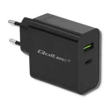 Maitinimo adapteris QOLTEC 51717 45W 20V 3A kintamosios srovės patalpų įkroviklis išmaniajam laikrodžiui, juodas