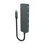 USB šakotuvas SAVIO AK-54 — 4 x USB-A (USB 3.2 Gen 1), USB-C pagrindinis, juodas