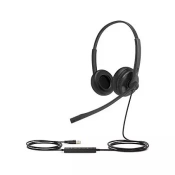Yealink UH34 SE Lite Dual Teams laisvų rankų įranga, laidinė, ant galvos dedama, biurui / skambučių centrui, USB Type-C, juoda
