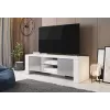 Cama TV stovas WEST 42/130/42 baltas/pilkas blizgus