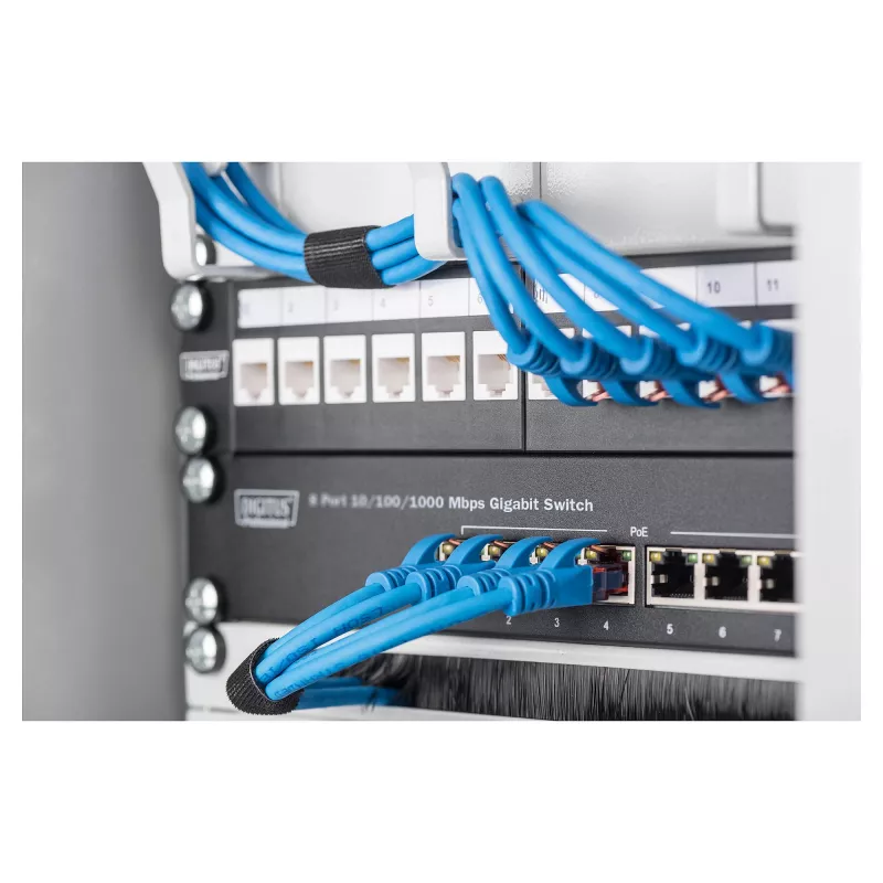 DIGITUS 10 colių Gigabit Ethernet komutatorius, 8 prievadų, nevaldomas - 8x Gigabit RJ45, montuojamas į stovą