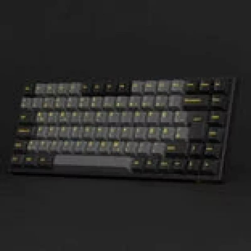 Mechaninė žaidimų klaviatūra AKKO Juoda & Gold 3084B Plus, 84 klavišai, Akko V3 Cream Geltona jungikliai, RGB apšvietimas