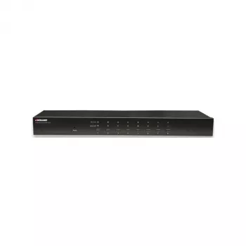 INDELLINET 8 prievadų montuojamas ant stovo KVM komutatorius, Combo USB + PS/2, ekrano rodymas, laidai komplekte (Euro kištukas 2 kontaktai)