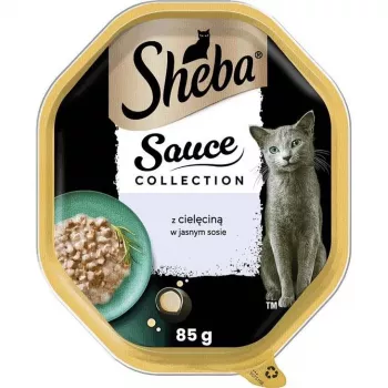 Drėgnas kačių maistas paketėlyje Sheba dėklas su veršiena padaže 85 g