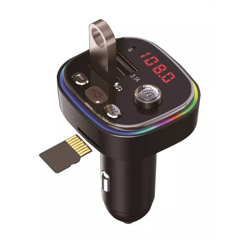FM siųstuvas VAKOSS TC-B439K Bluetooth USB, 87.5–108 MHz, microSD/USB atkūrimas, 5V/3.1A išvestis, RGB ekranas