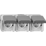 Kištukinis lizdas merten MEG2391-8029 CEE 7/3, palaiko CEE 7/4, IP44, 250 V, 16 A, pilkas, 223×83×57 mm