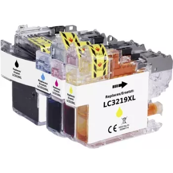 Renkforce rašalo derinio rinkinys, pakeičiantis Brother LC-3219XL BKCMY (LC3219XLVALDR) suderinamas juoda, žydra, purpurinė, geltona RF-5705474 (RF-5705474)