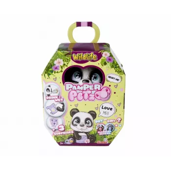 Simba 105950054 Pamper Petz Panda (apie 15 cm) – žaislinis gyvūnas su gėrimo ir šlapinimosi funkcija vaikams nuo 3 metų – interaktyvus augintinio kūdikis su žaislu