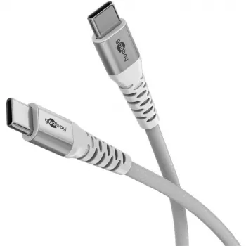 Goobay KAB USB-C (ST-ST) 2m jungiamasis laidas su tekstiliniu apvalkalu, baltas USB laidas USB 2.0 USB C (70194)