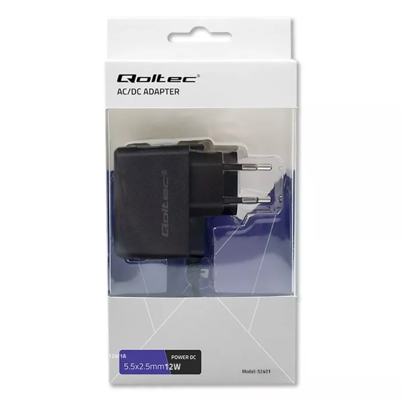 Maitinimo adapteris Qoltec 52401 12W patalpų juodas skirtas POS spausdintuvui