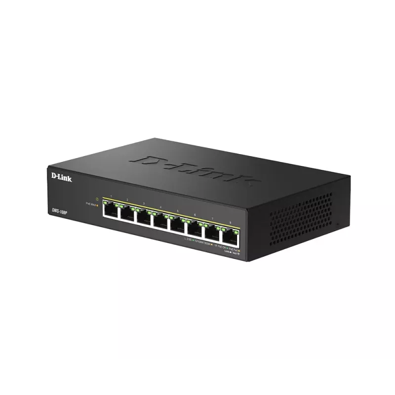 Nevaldomas komutatorius D-Link DMS-108P/E 8 prievadų 2,5G PoE++ 40 Gbit/s