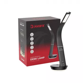 Stalinė lempa Hawk HW-LAMP02 Juoda — reguliuojamas ryškumas, reguliuojama rankena