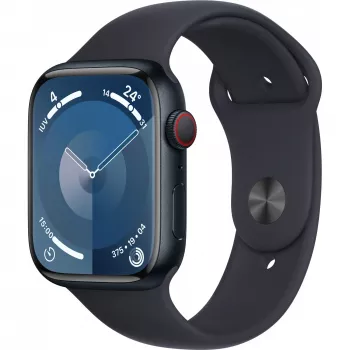 APPLE Watch Series 9 GPS + Cellular 45mm Midnight Aliuminio korpusas su Midnight sportiniu dirželiu - M/L (MRMD3QF/A)