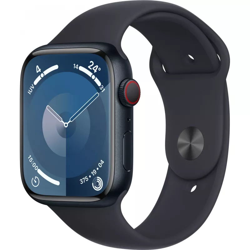APPLE Watch Series 9 GPS + Cellular 45mm Midnight Aliuminio korpusas su Midnight sportiniu dirželiu - M/L (MRMD3QF/A)