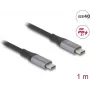 USB laidas DeLOCK 81191 USB4 Gen 2x2 1 m USB C juoda pilka