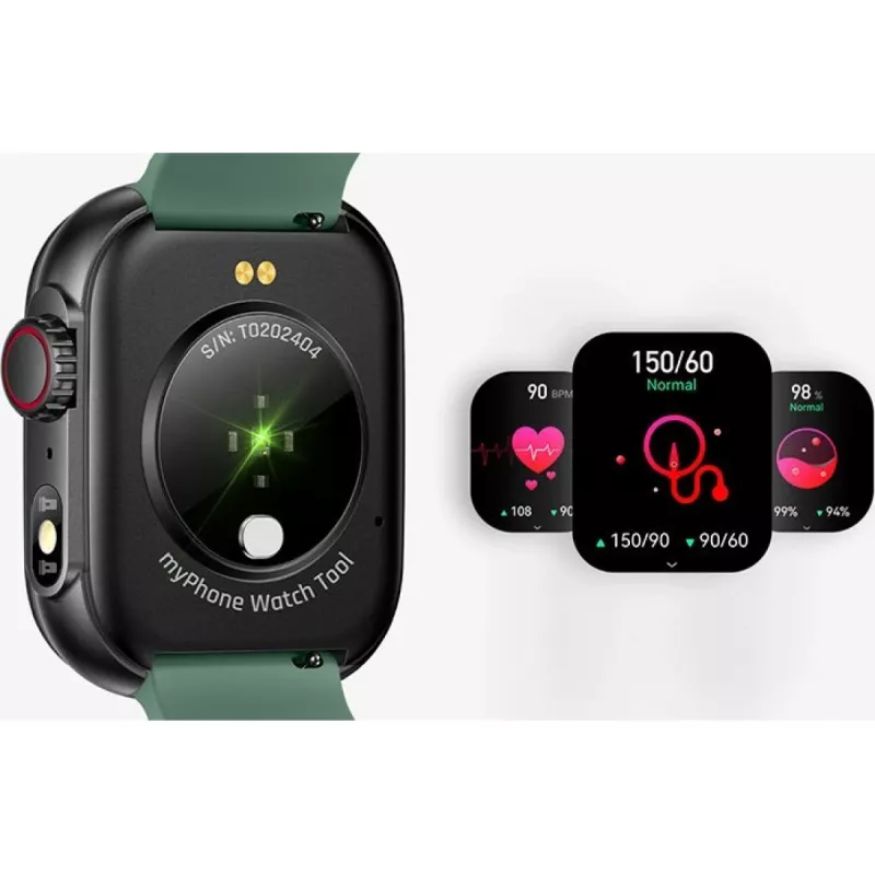 myPhone Watch Tool 5.08 cm (2) IPS 24 mm Skaitmeninis 240 x 296 pikselių Liečiamas ekranas Juodas
