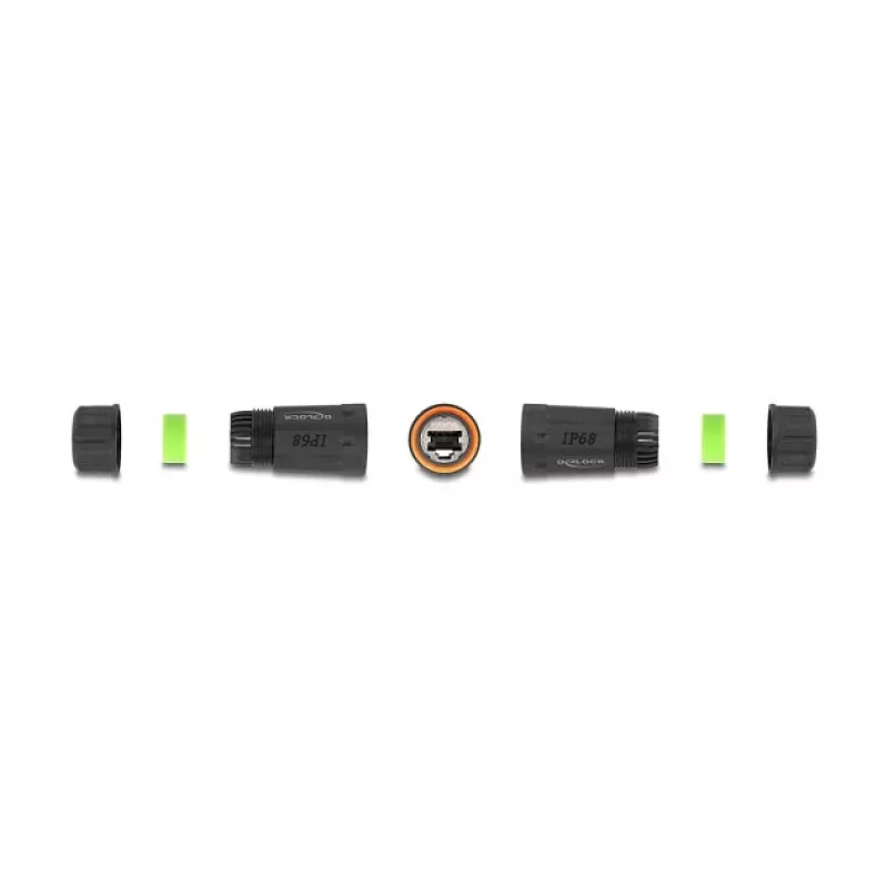 DeLOCK 88144 tinklo kabelio jungtis RJ45 į RJ45 Cat.6A, juoda