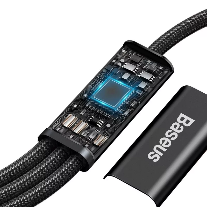 Baseus Rapid 3-in-1 USB laidas 1,5 m USB A USB C/Micro USB A/Lightning juodas