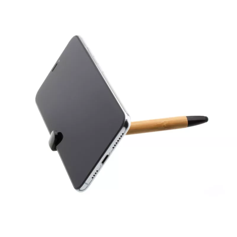 Rašiklis su stiliumi ir stovu FIXED FIXPEN-BA Bamboo — 3-in-1 rašiklis, jutiklinio ekrano stilius ir integruotas stalinis stovas