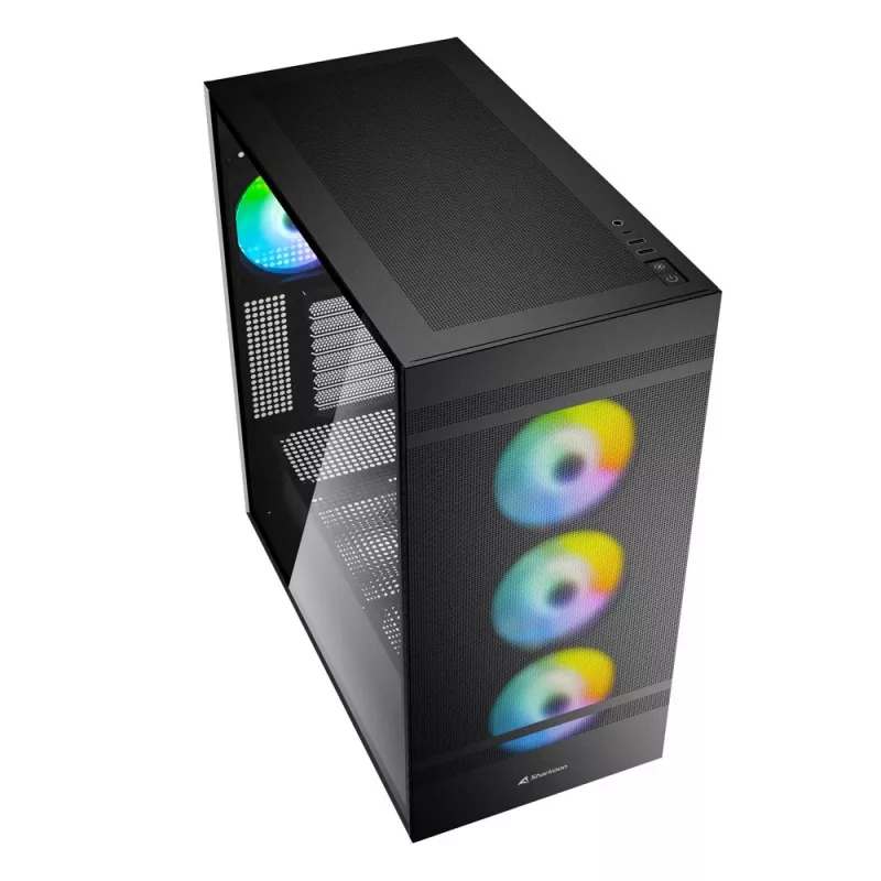 PC korpusas Sharkoon REBEL C50 RGB Full Tower juodas