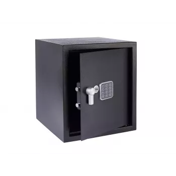 Biuro seifas Yale YSV/390/DB2 — 40 l plieno seifas, juodas, kombinuota spyna, montuojamas ant grindų / sienos