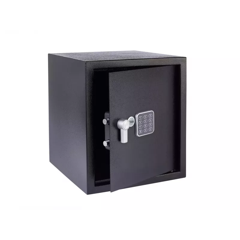 Biuro seifas Yale YSV/390/DB2 — 40 l plieno seifas, juodas, kombinuota spyna, montuojamas ant grindų / sienos