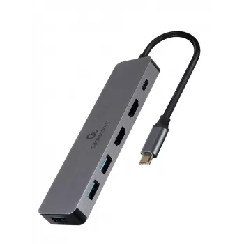 Gembird A-CM-COMBO3-03 USB Type-C 3-in-1 kelių prievadų adapteris (Hub + HDMI + PD)