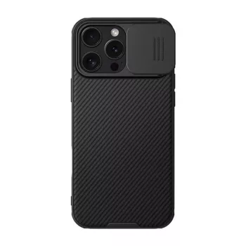 Apsauginis telefono dėklas Nillkin CamShield Pro, skirtas iPhone 16 Plus, juodas, slankiojanti kameros užsklanda