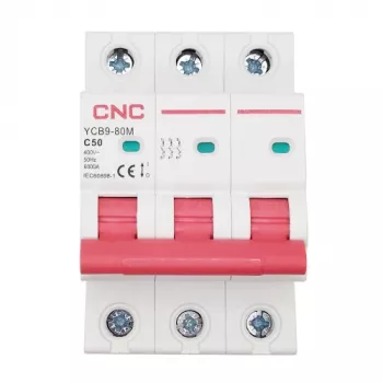 CNC grandinės pertraukiklis, 3P, 50A, C klasė, 6kA