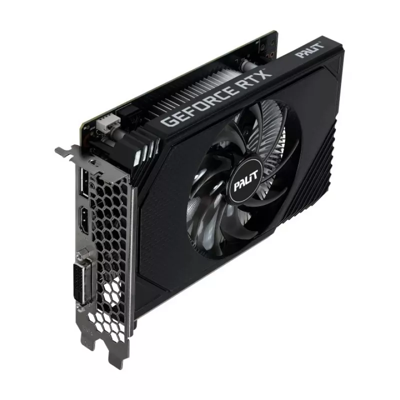 Vaizdo plokštė PALIT GeForce RTX 3050 StormX OC — 6 GB GDDR6, 96 bitų, PCIe 4.0, aktyvus aušinimas