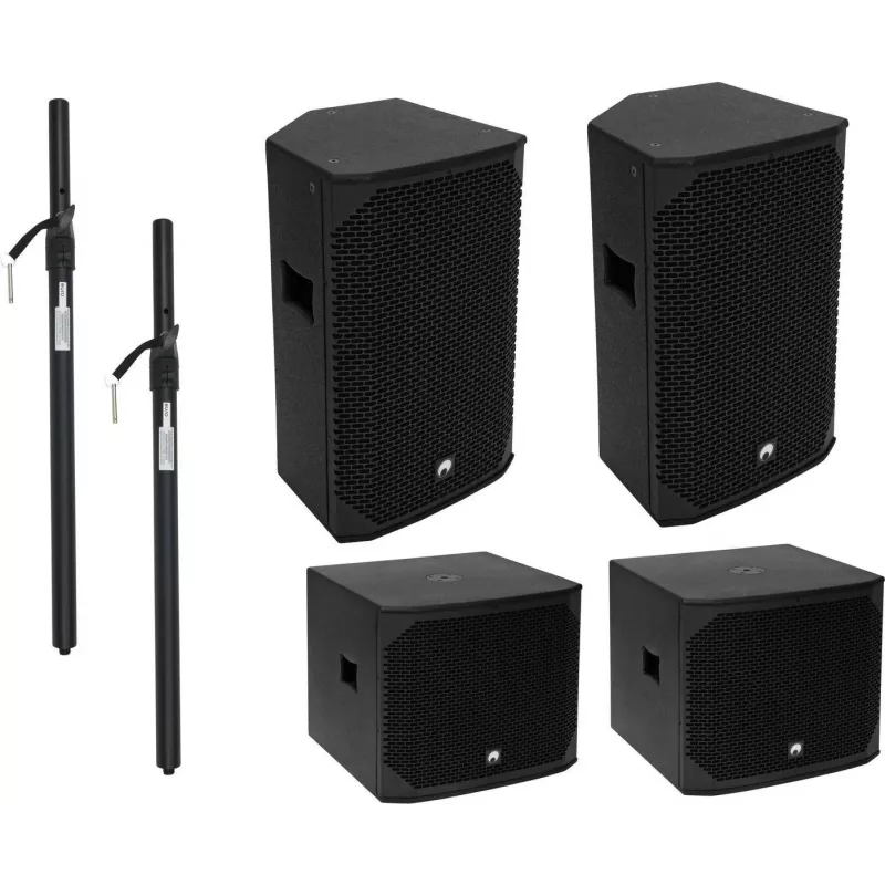 PA rinkinys Omnitronic modelis 20000529 aktyvus L 2000W — maitinama garsiakalbių sistema