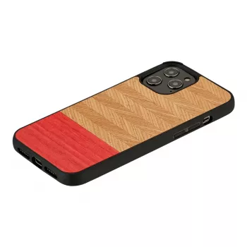 man and wood telefono dėklas iPhone 12 / 12 Pro — silkės rašto azalijos juodos spalvos