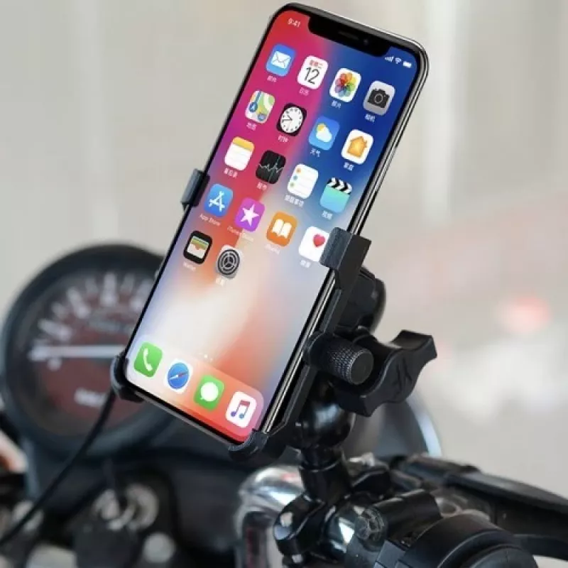 Motociklo telefono laikiklis Freedconn MC10 + BM2R vairo kolonėlės tvirtinimas