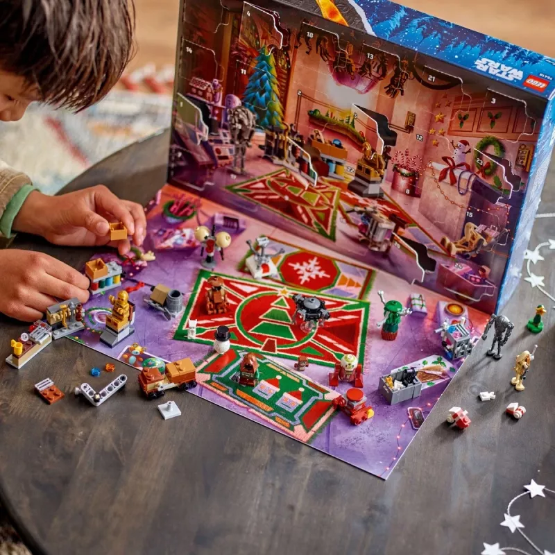 Konstruktorius LEGO Star Wars Advento kalendorius 2025 — rinkinys 75418, sezoninės surenkamos minifigūrėlės ir modeliai