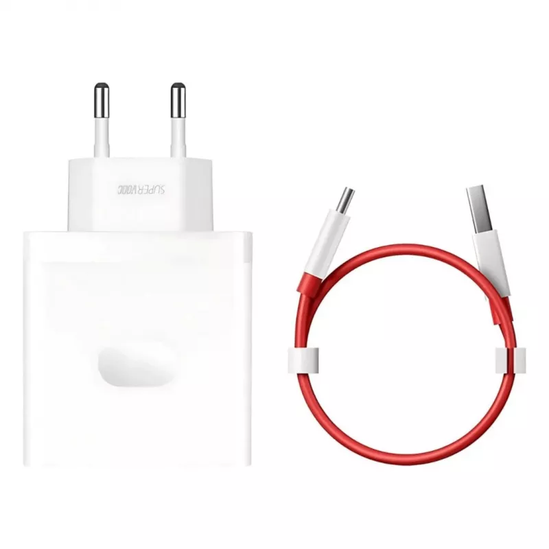 OnePlus SUPERVOOC USB-A įkroviklis + USB-A / USB-C laidas 100 W baltas